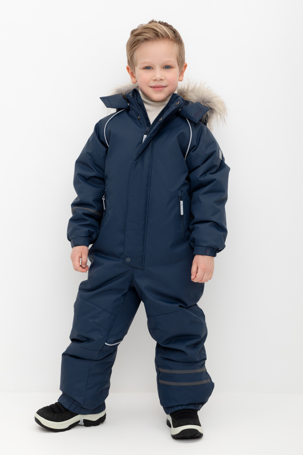 Комбинезоны утепленные для мальчика, артикул: ВК 60102/7 ГР (122-158), цвет: темно-синий