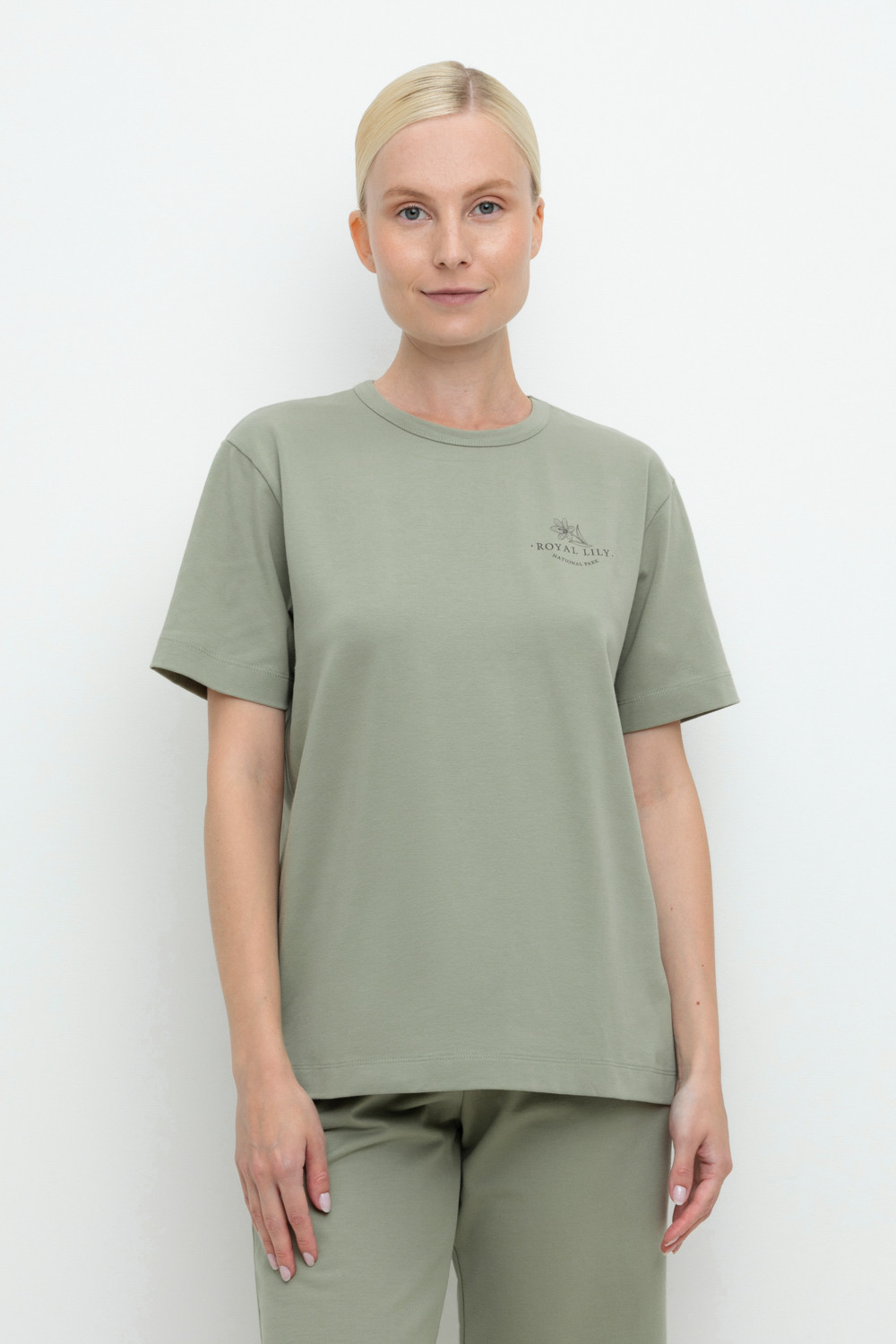 Футболки для дома для мам, артикул: Е 30091, цвет: хаки