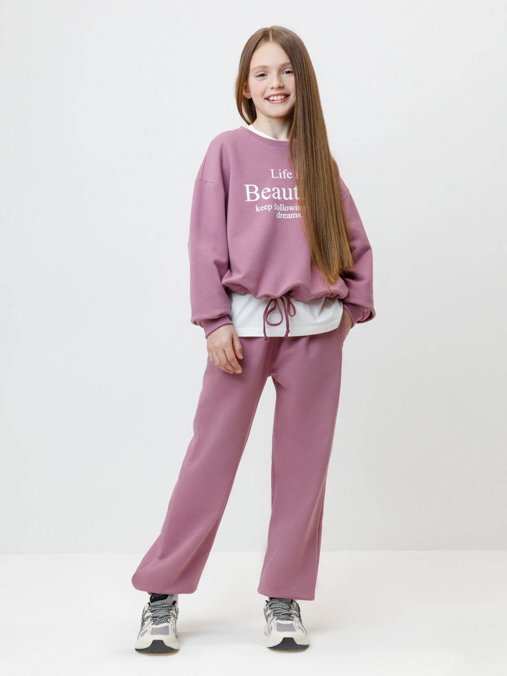 Брюки для девочки, артикул: КР 400851, цвет: бордовый