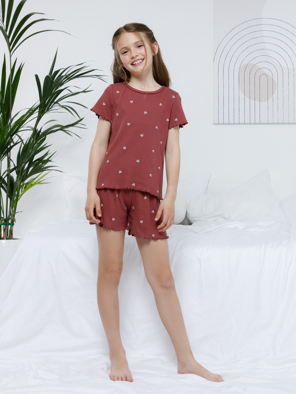 Пижама для девочки, артикул: МП 1660-1, цвет: коричневый