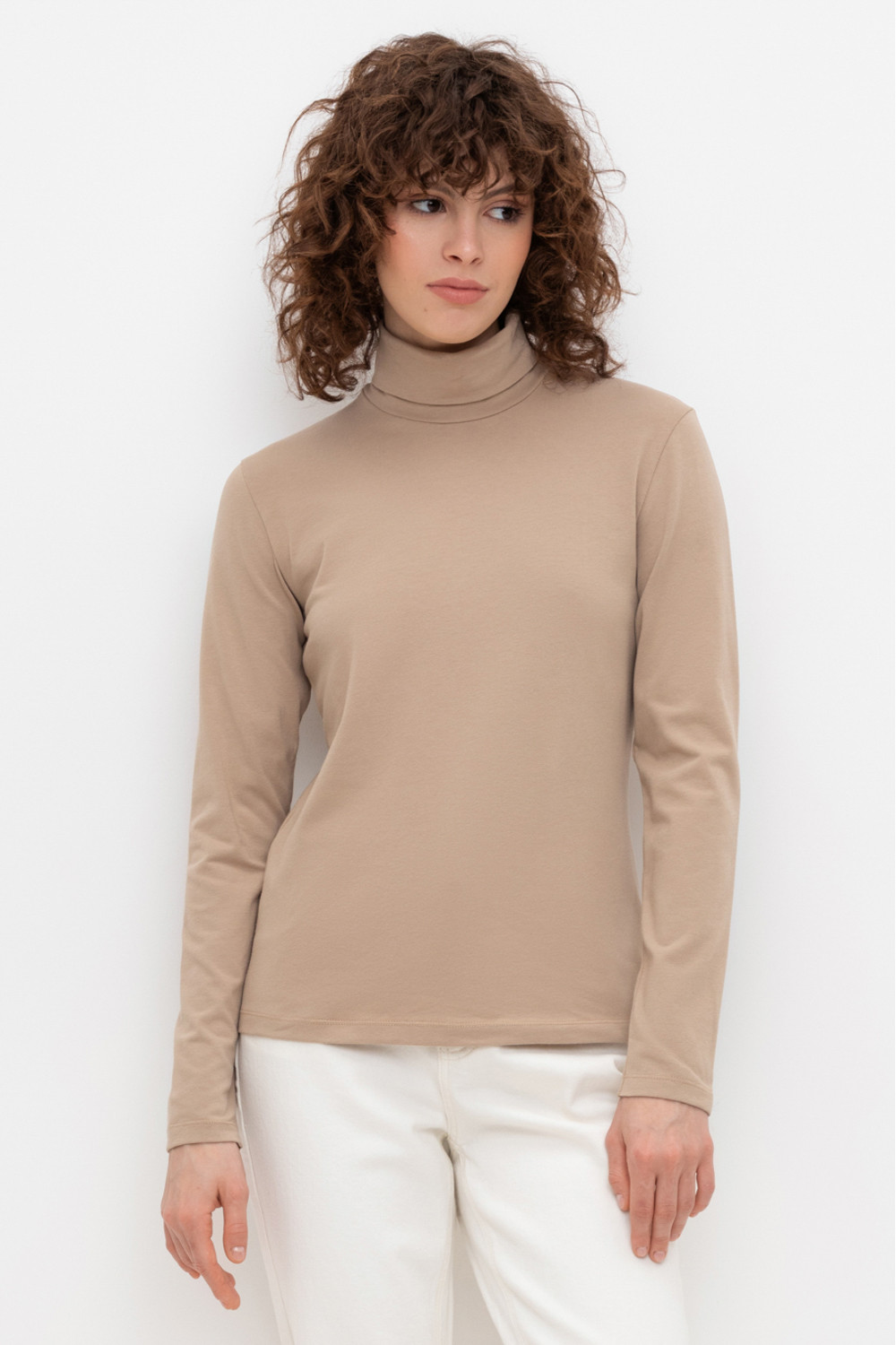 Водолазки женские для мам, артикул: ЕВТ 3026/24, цвет: бежевый