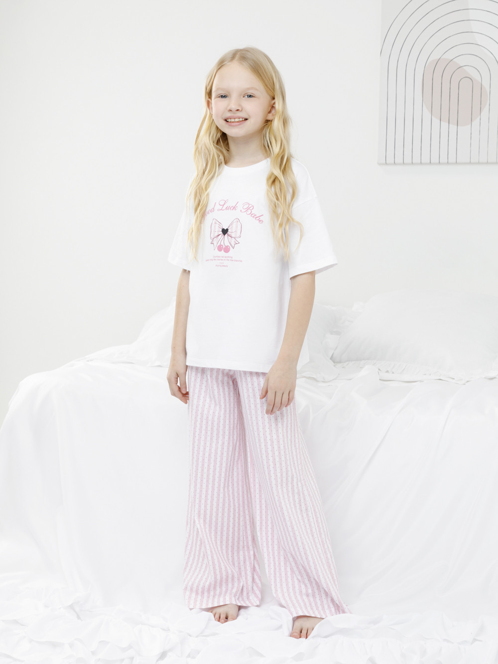 Пижама для девочки, артикул: МП 1666, цвет: белый