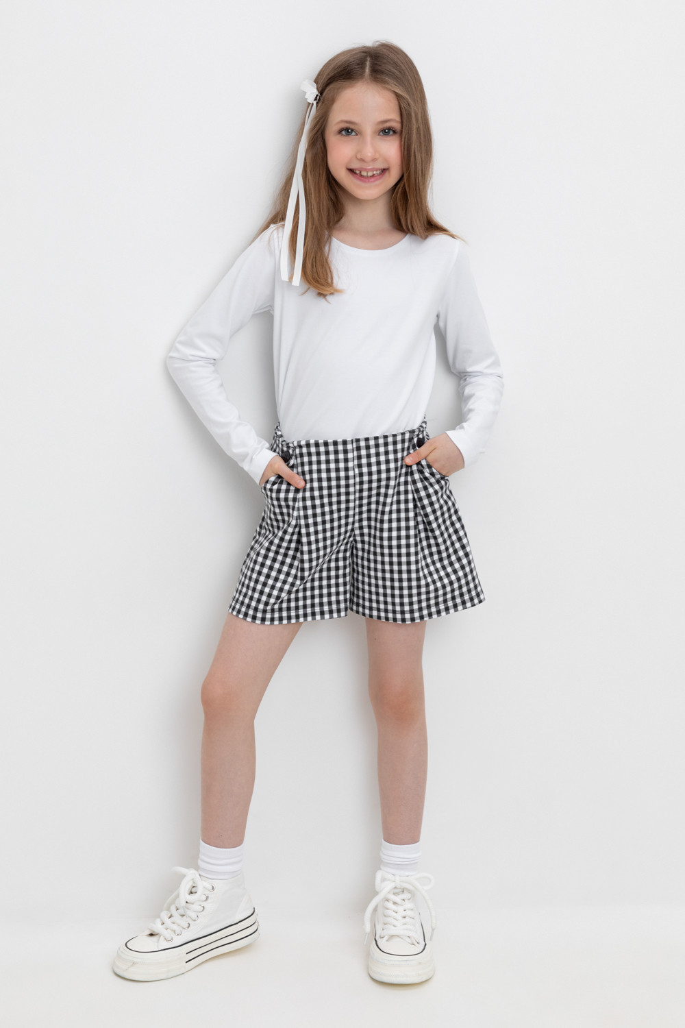 Шорты для девочки, артикул: КР 400732, цвет: серый