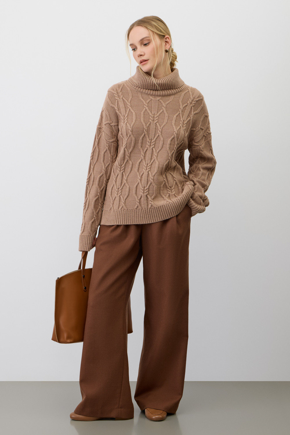 Джемперы женские для мам, артикул: ЕВ 30234/ш, цвет: бежевый