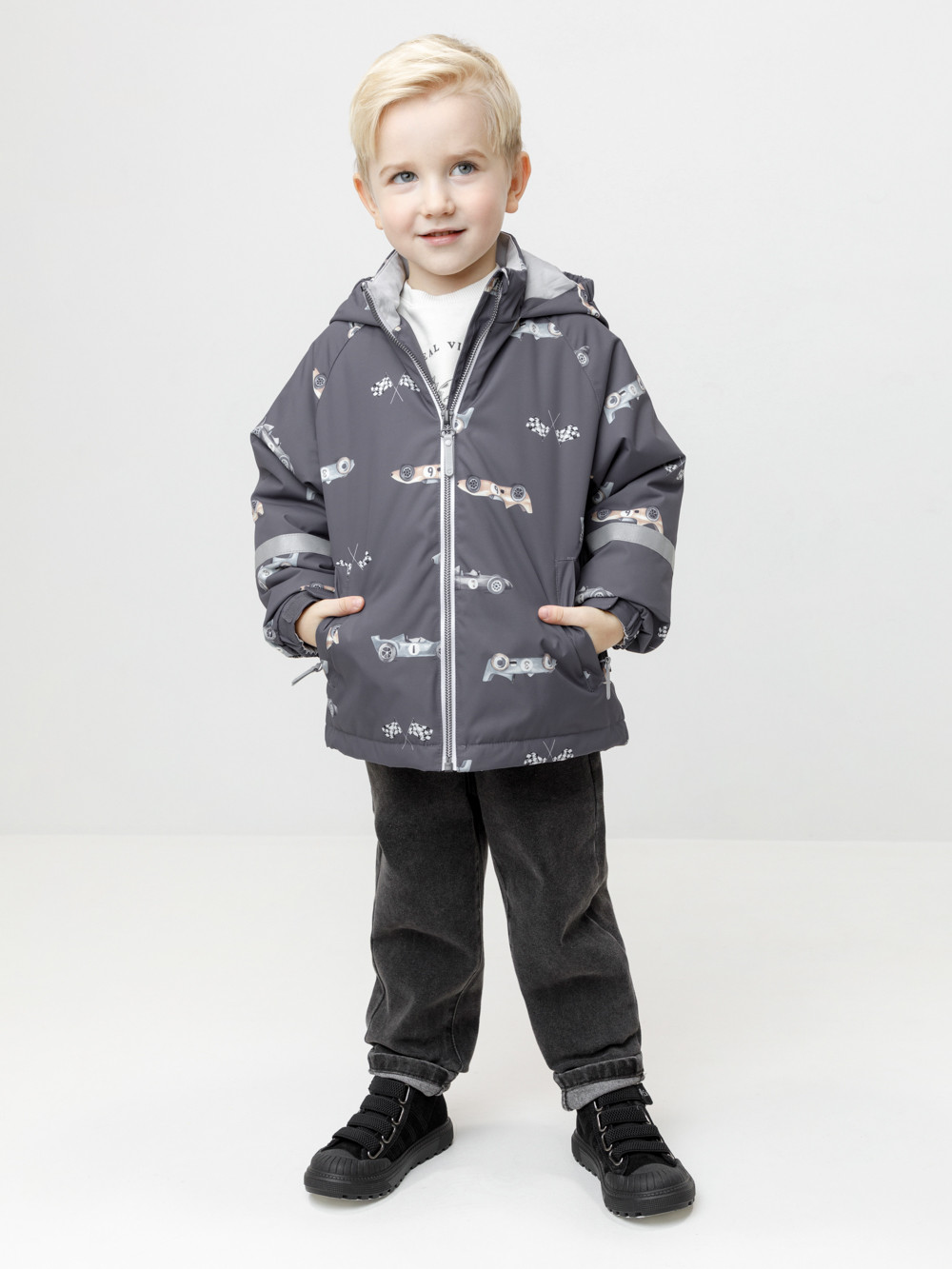 Куртки для мальчика, артикул: ВК 30161/н/2 ГР, цвет: темно-серый