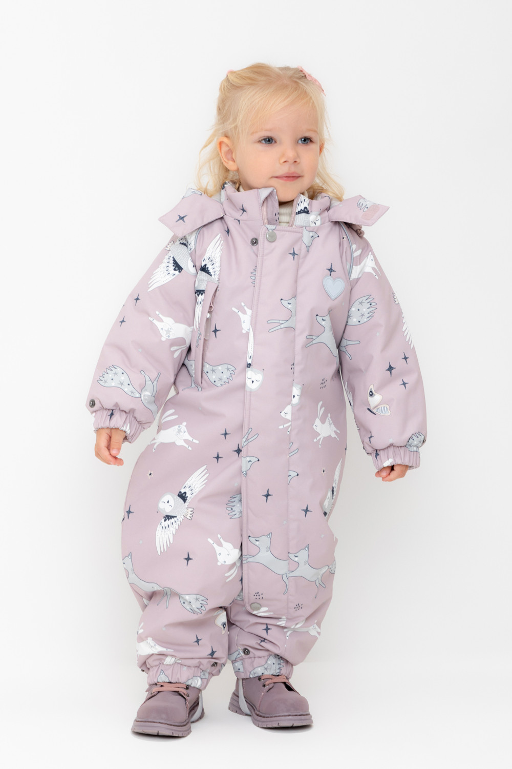 Комбинезоны утепленные для девочки, артикул: ВК 60032/н/30 Ал, цвет: розовый