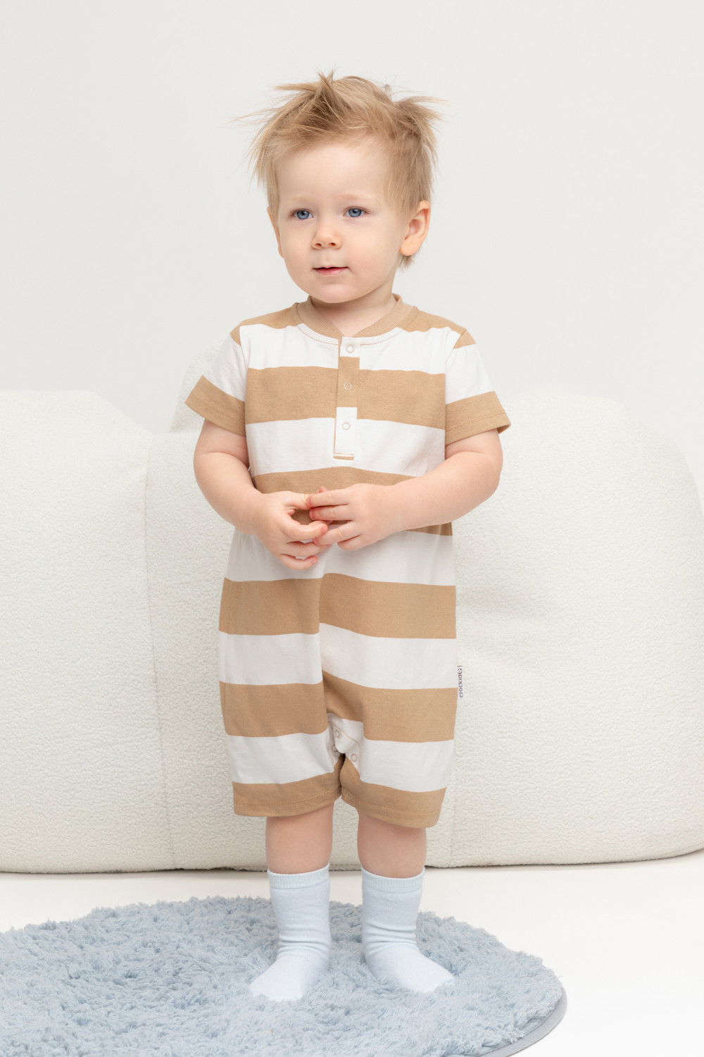 Полукомбинезон для мальчика, артикул: КР 6502, цвет: бежевый