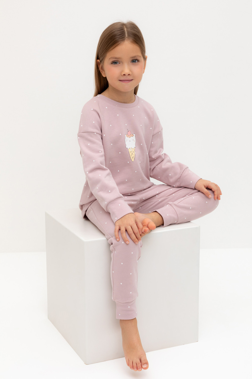 Пижама для девочки, артикул: К 1581, цвет: розовый