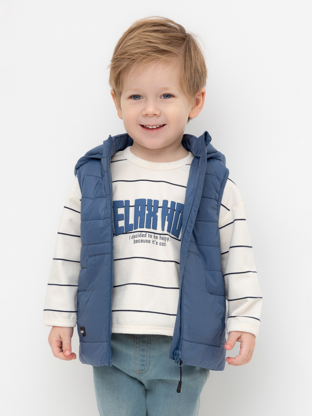 Жилеты для мальчика, артикул: ВК 35009/21 ГР, цвет: темно-синий