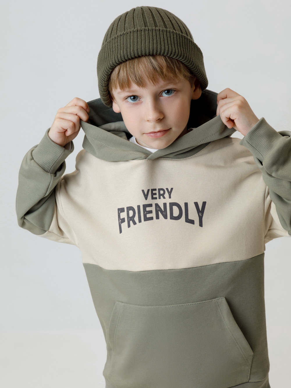 Худи для мальчика, артикул: КР 302916, цвет: хаки