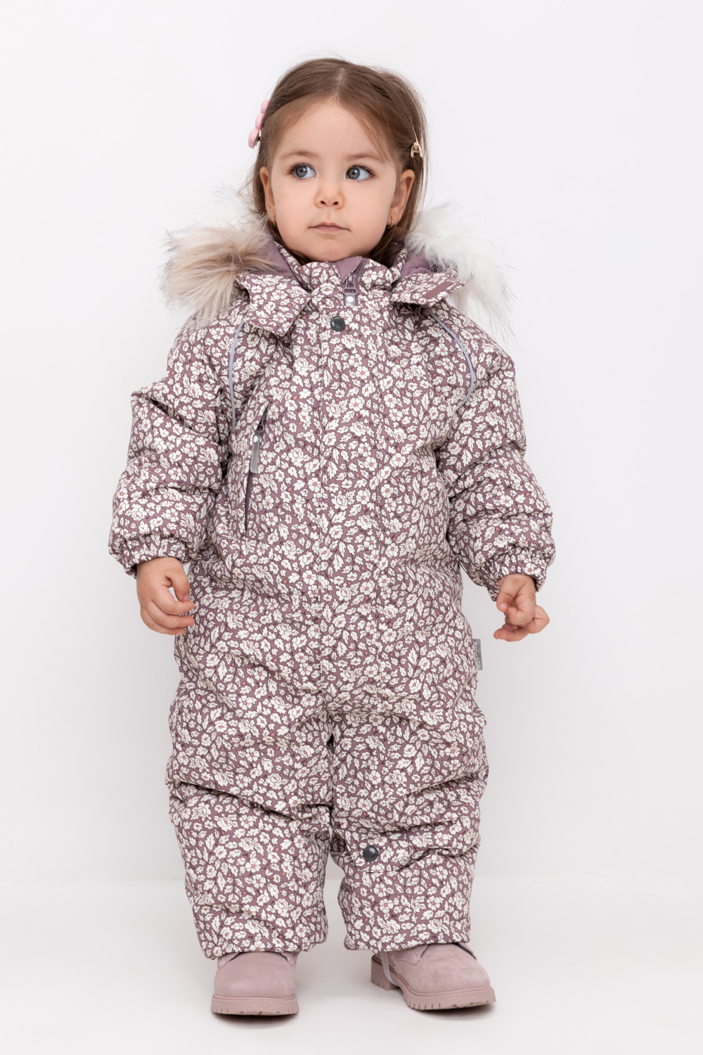 Комбинезоны утепленные для девочки, артикул: ВК 60105/н/6 ГР, цвет: розовый