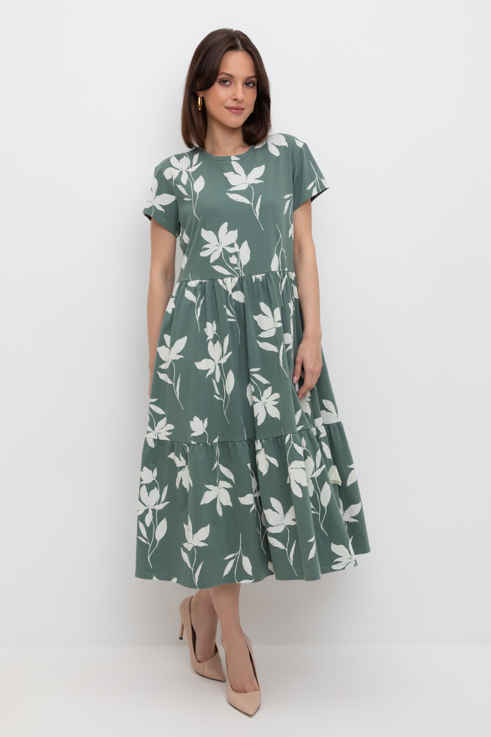 Платья женские для мам, артикул: ЕВТ 5019, цвет: зеленый