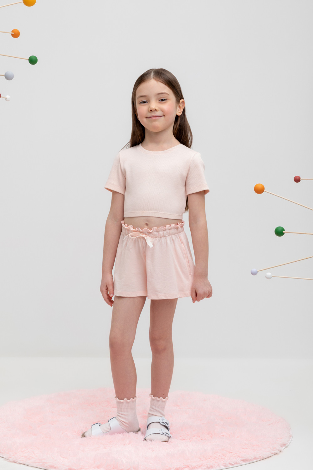 Шорты для девочки, артикул: КР 400688, цвет: светло-розовый
