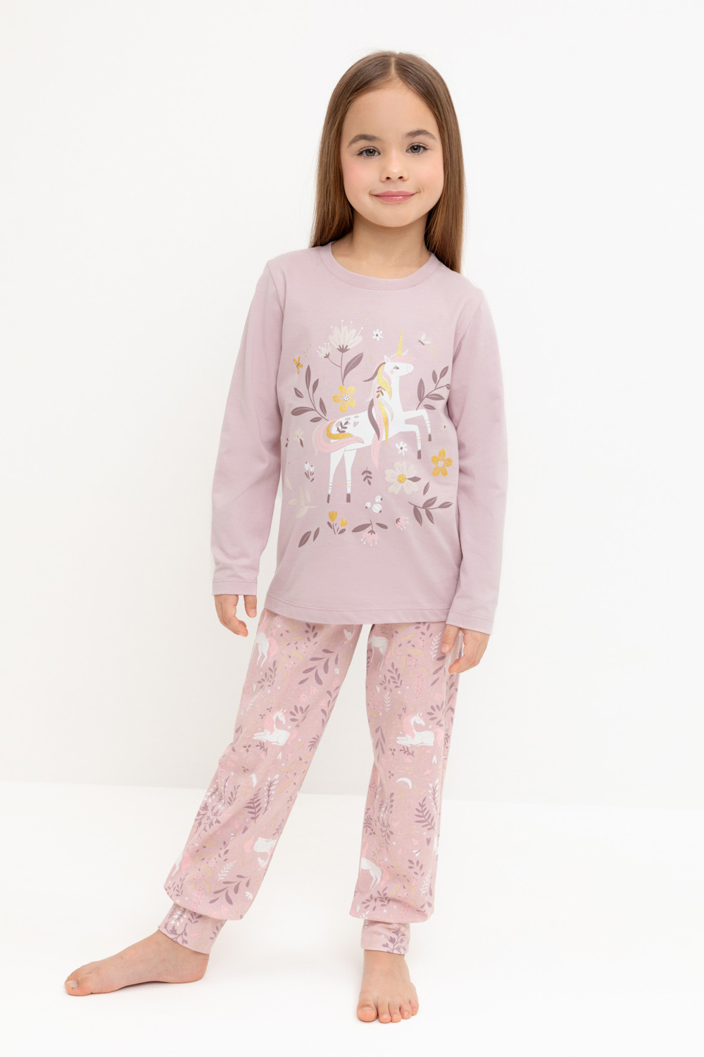 Пижама для девочки, артикул: К 1606, цвет: розовый