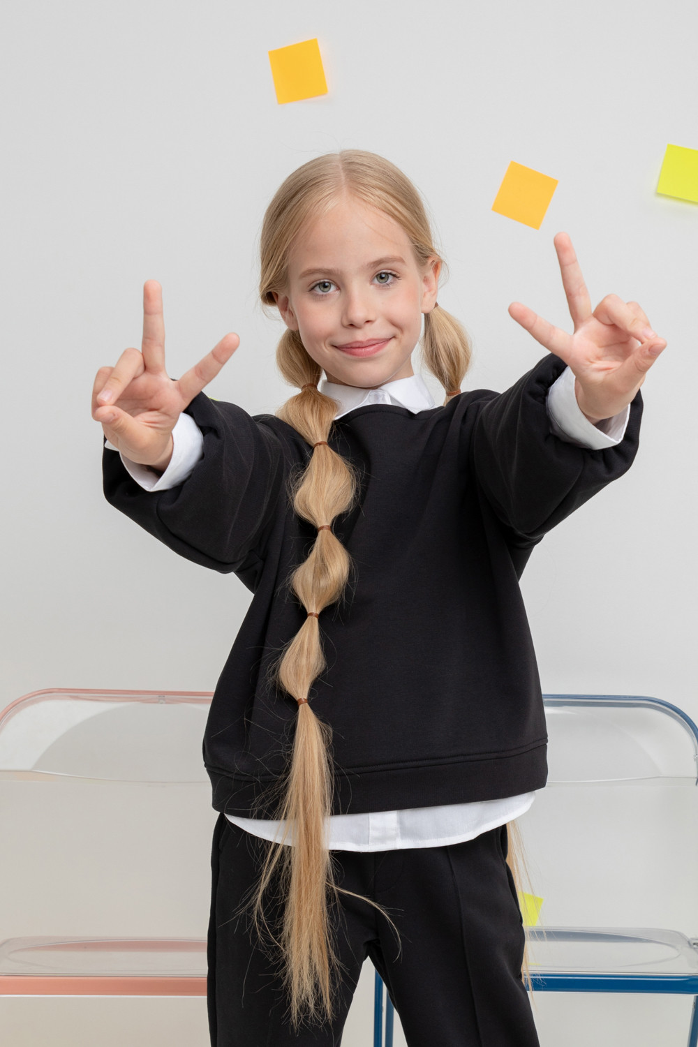 Джемпер для девочки, артикул: К 302153, цвет: черный