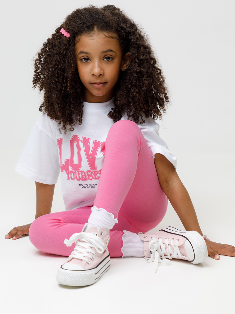 Лосины для девочки, артикул: МП 4074, цвет: ярко-розовый