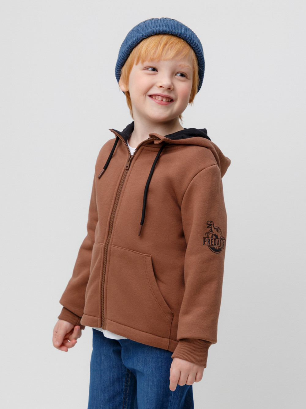 Жакет для мальчика, артикул: КР 301859, цвет: коричневый