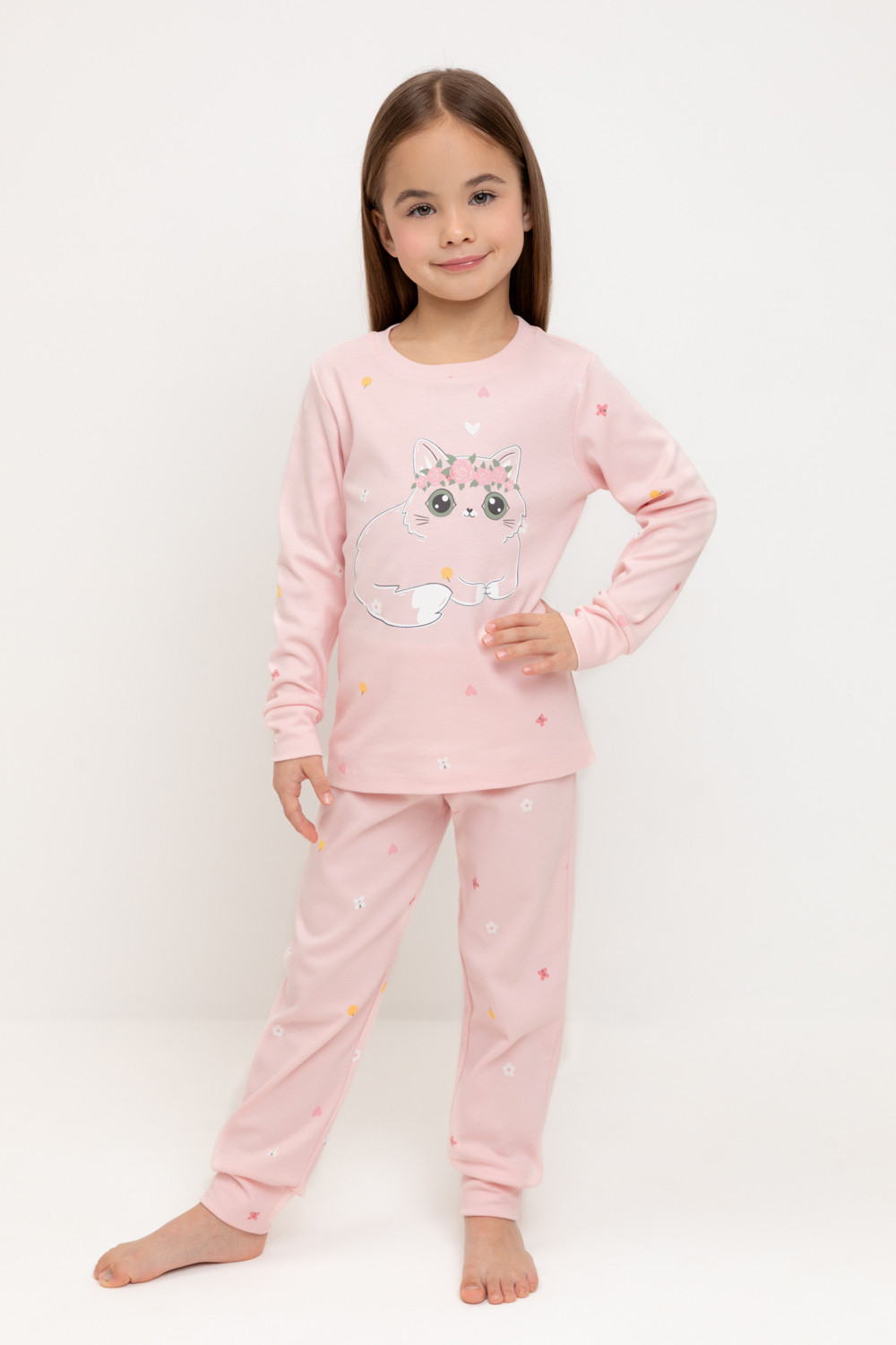 Пижама для девочки, артикул: К 1621, цвет: розовый