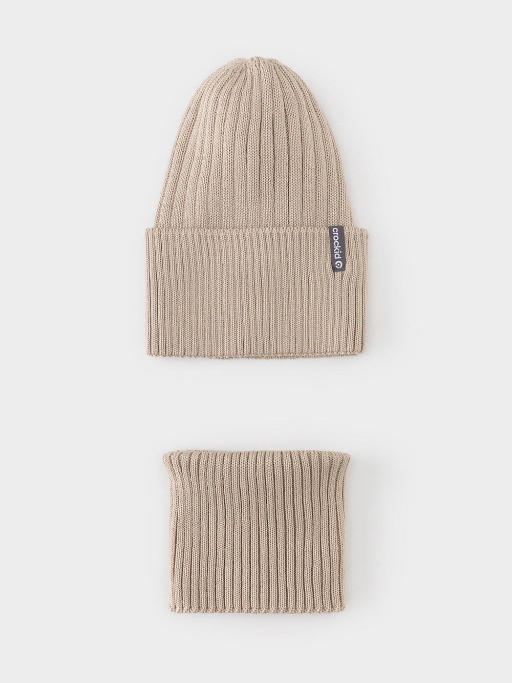 Комплект вязаный для девочки, артикул: КВ 22012/25, цвет: бежевый