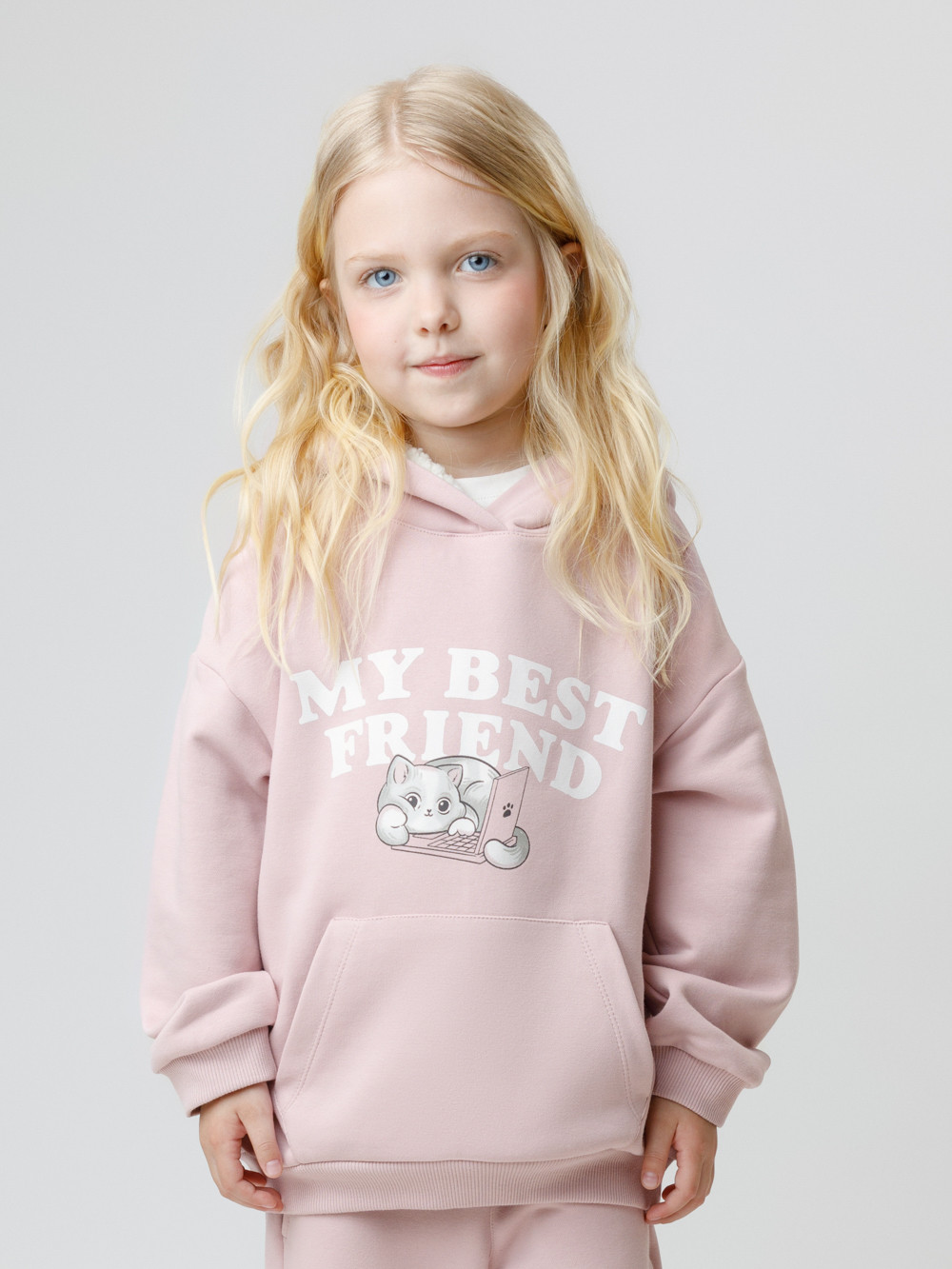 Худи для девочки, артикул: КР 302832, цвет: розовый