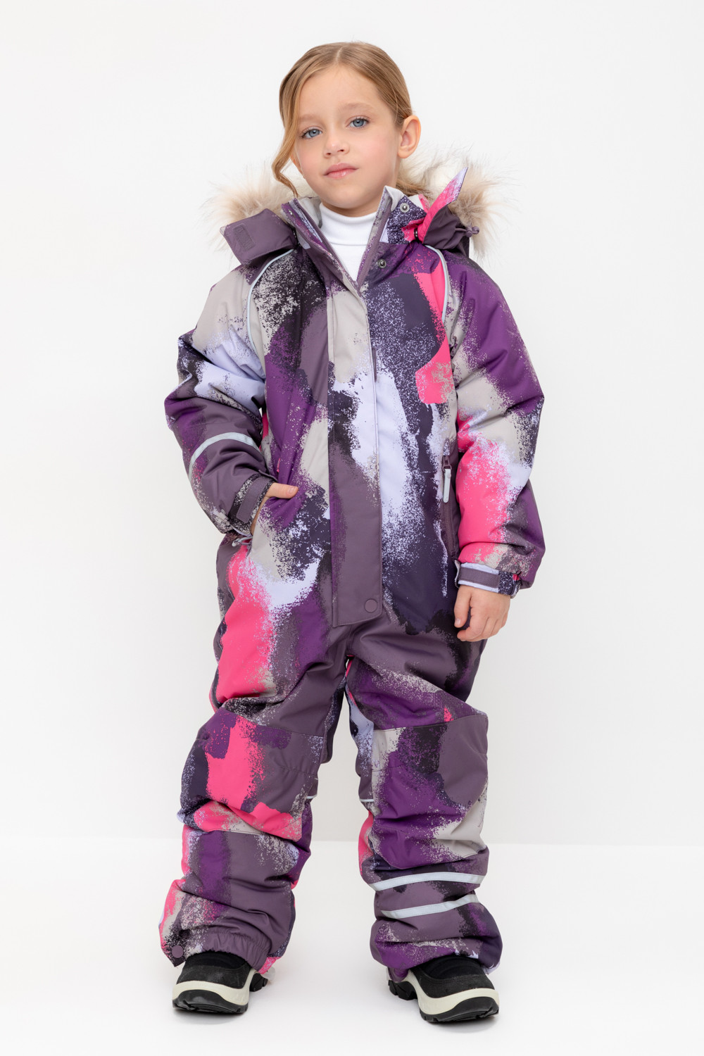 Комбинезоны утепленные для девочки, артикул: ВК 60097/н/3 ГР, цвет: бордовый