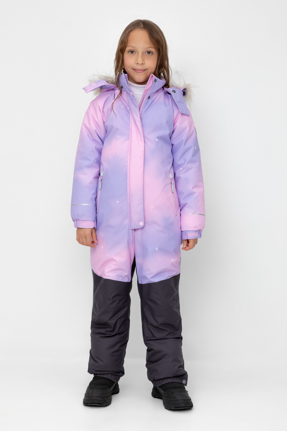 Комбинезоны утепленные для девочки, артикул: ВК 60120/н/4 ГР, цвет: розовый