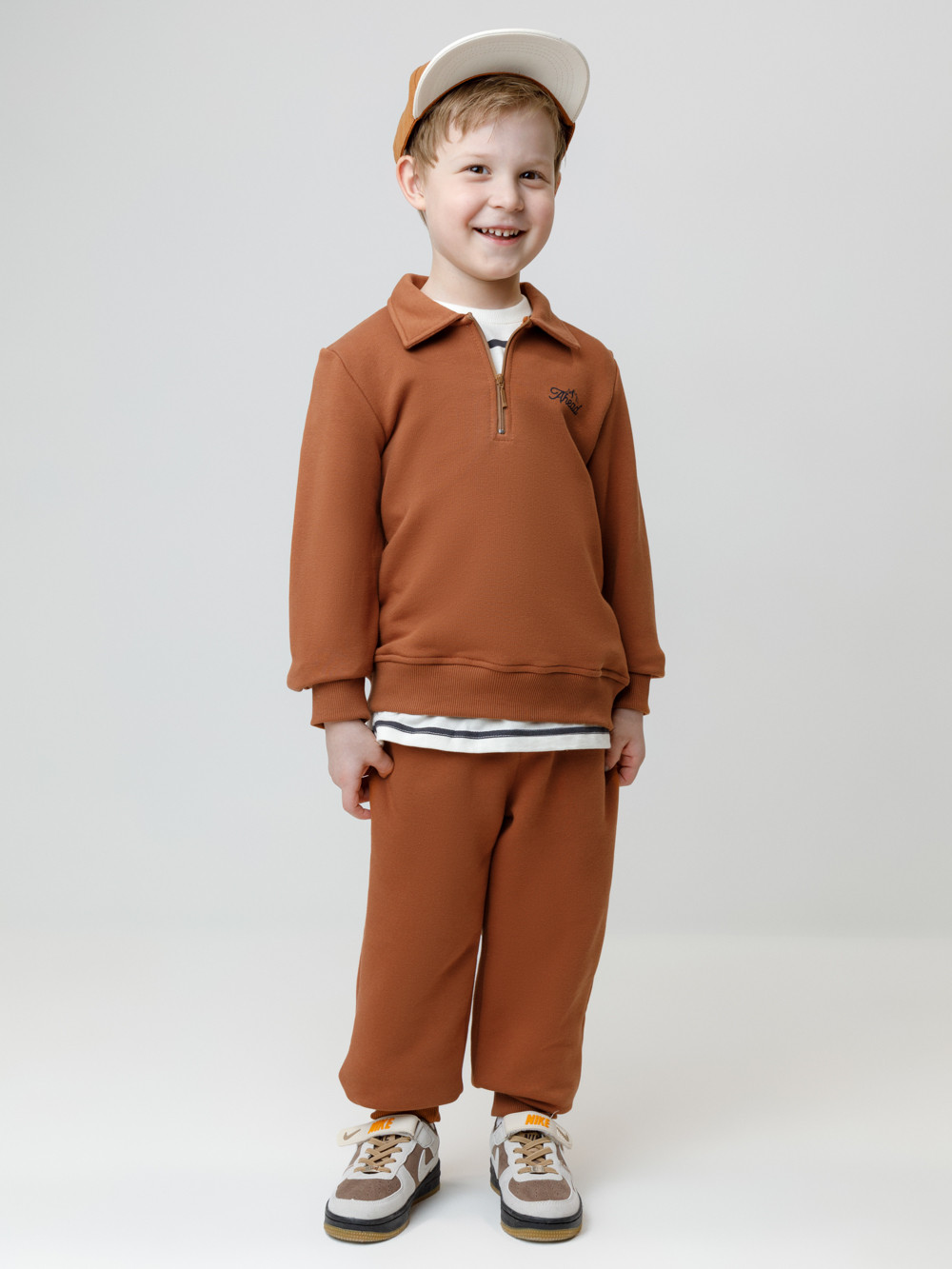 Брюки для мальчика, артикул: КР 400837, цвет: коричневый