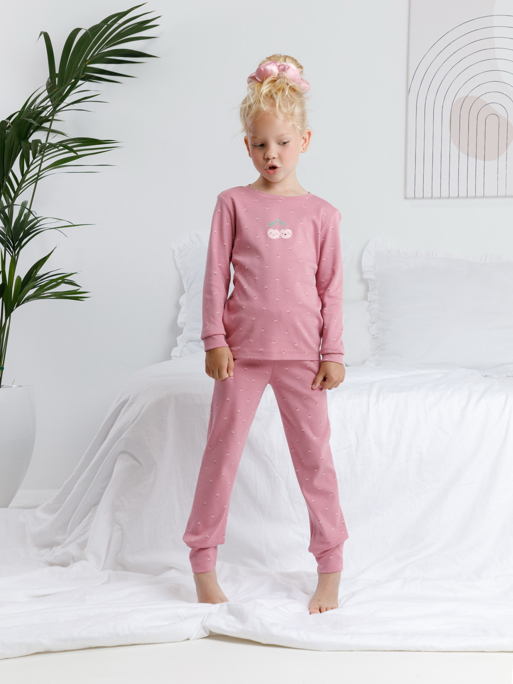 Пижама для девочки, артикул: К 1621, цвет: розовый