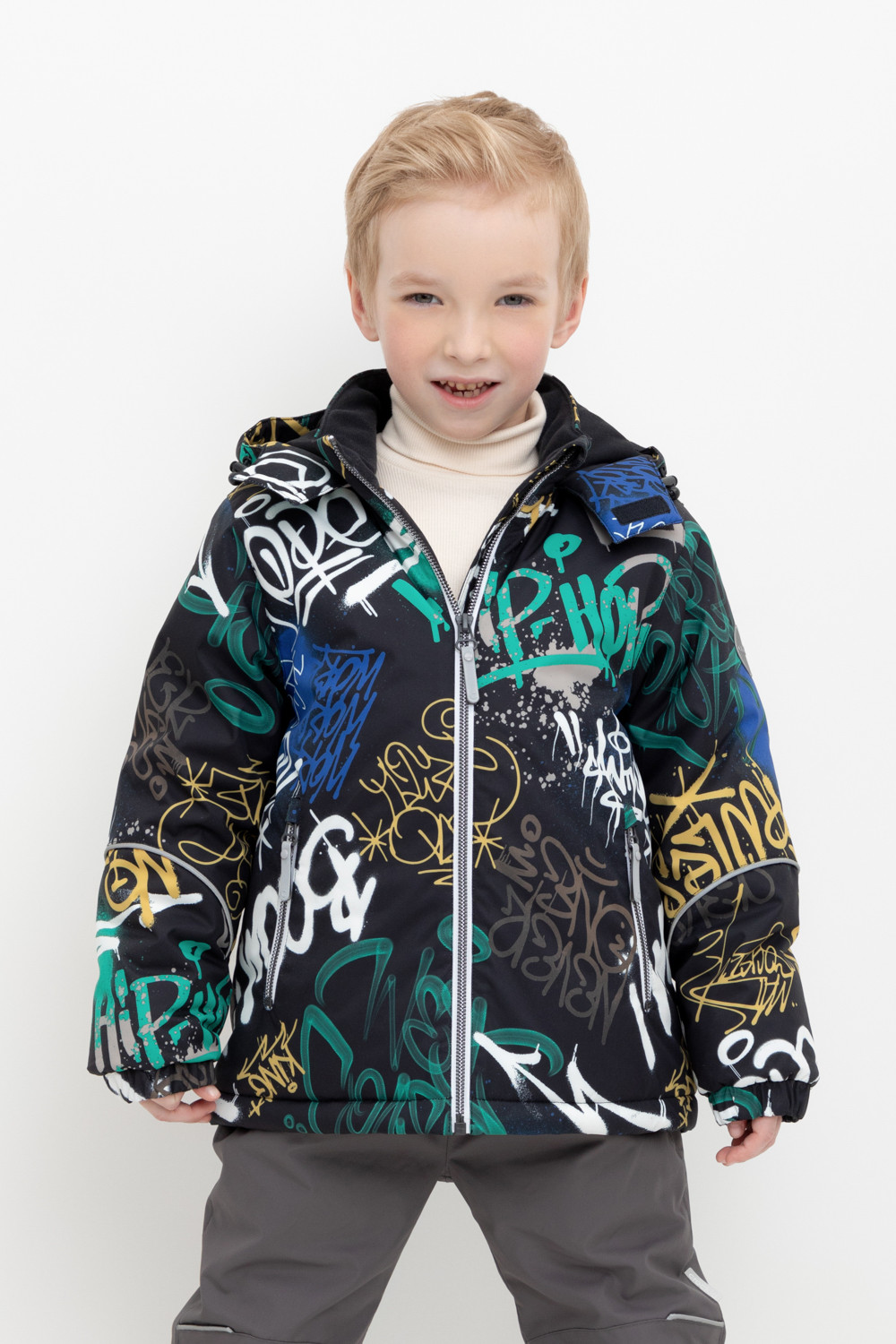 Куртки для мальчика, артикул: ВК 36089/н/4 ГР (122-146), цвет: черный3