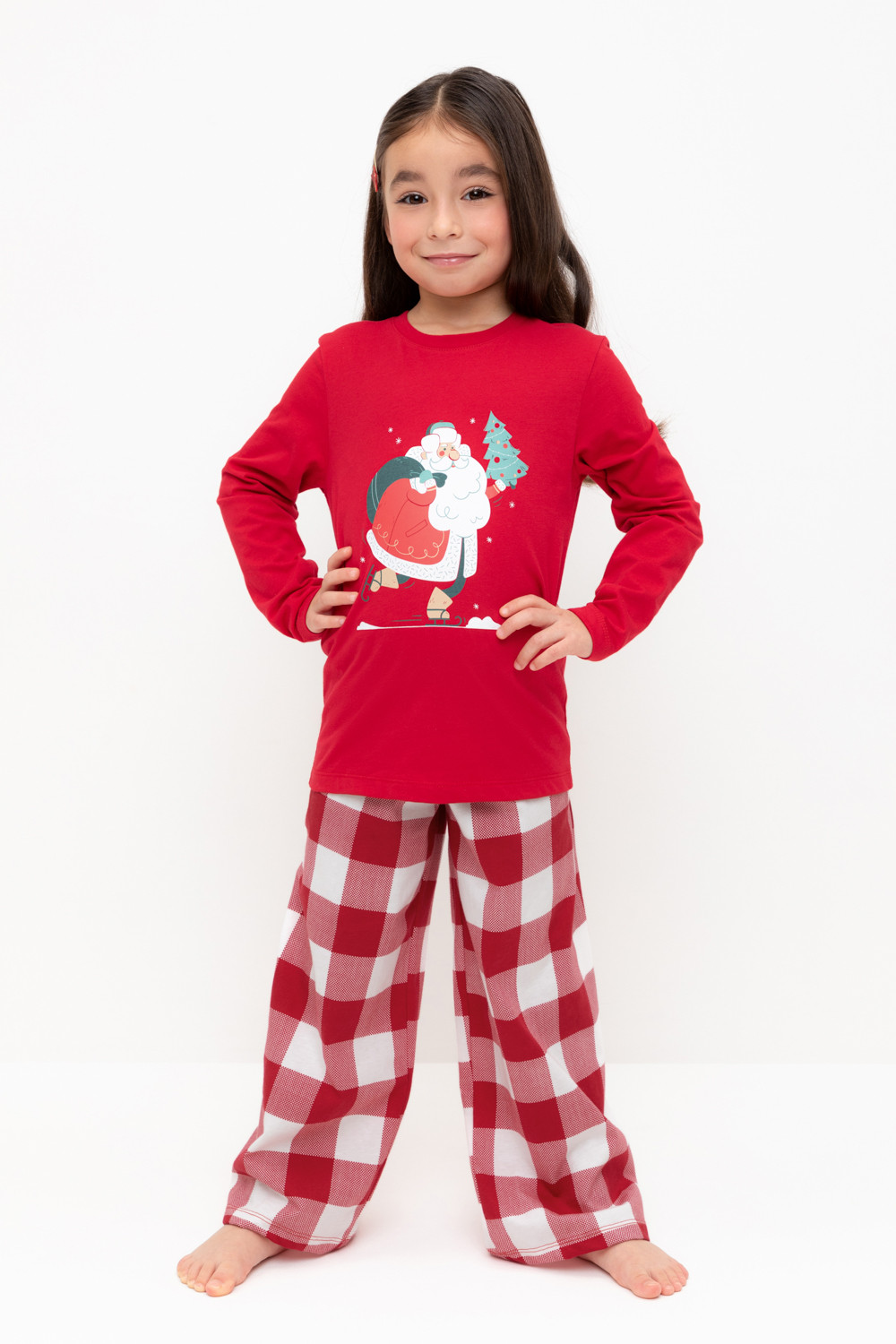 Пижама для девочки, артикул: К 1619, цвет: красный