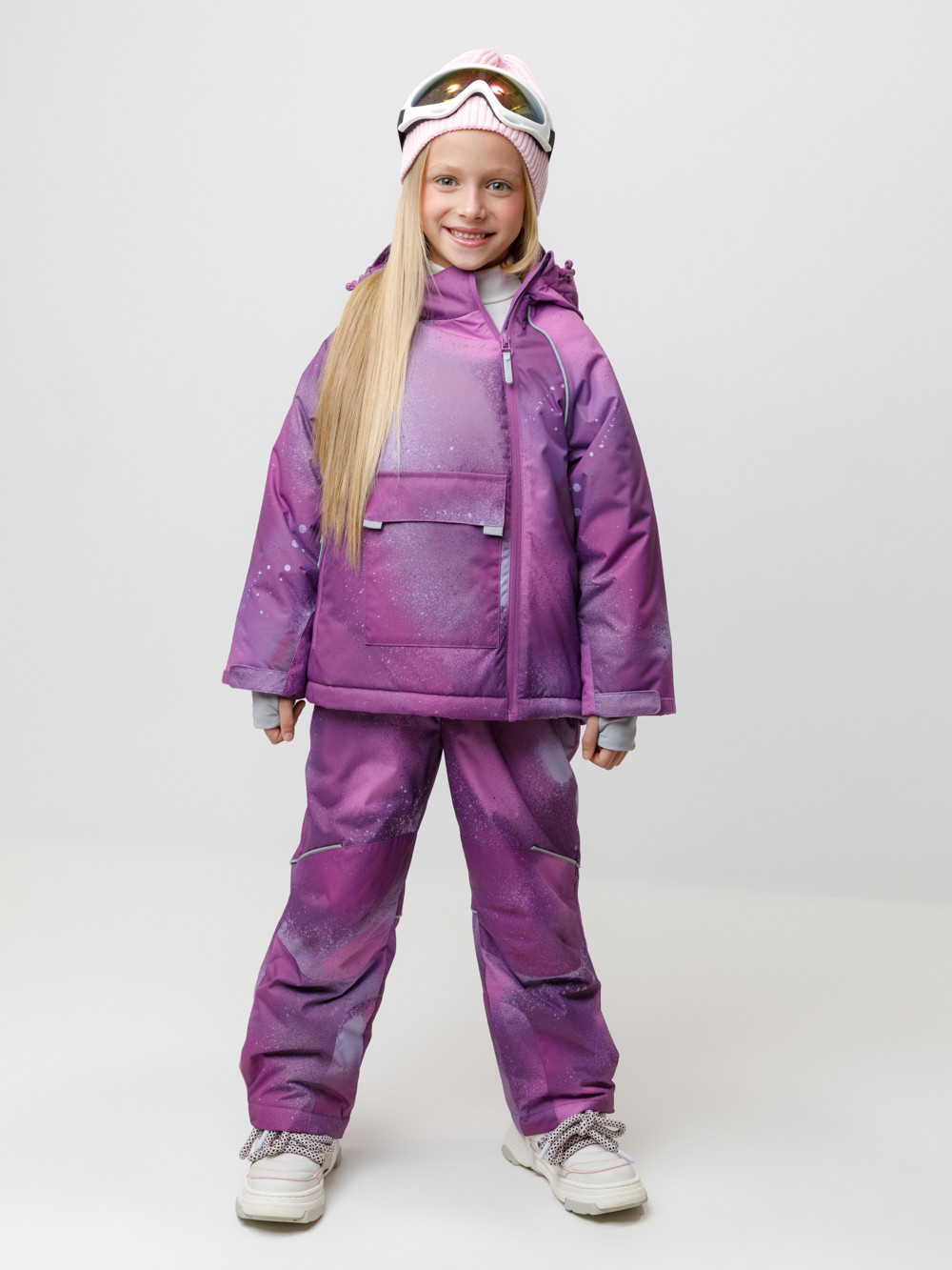 Комплект утепленный для девочки, артикул: ВК 20069/н/1 ГР, цвет: фиолетовый
