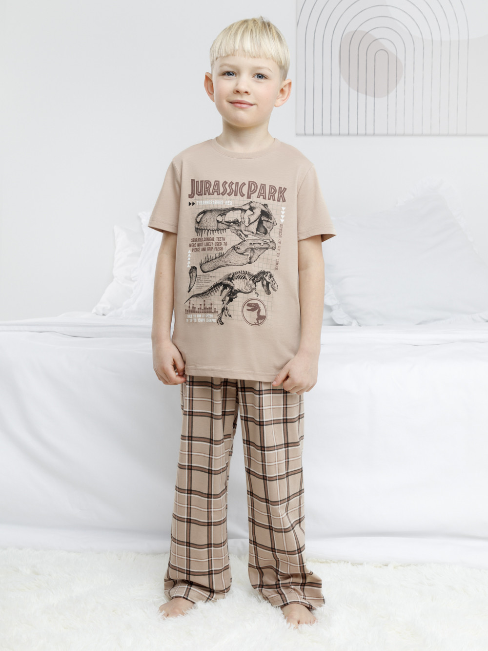 Пижама для мальчика, артикул: К 1599, цвет: бежевый