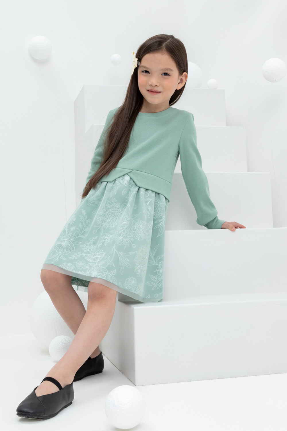 Платье для девочки, артикул: КР 5833, цвет: голубой