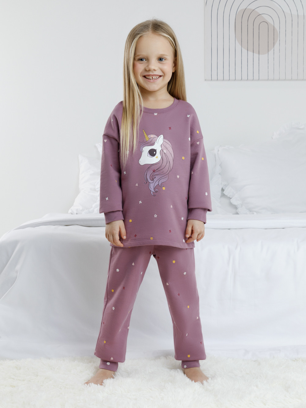 Пижама для девочки, артикул: К 1581, цвет: фиолетовый