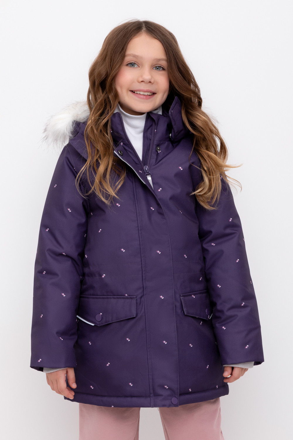 Куртка для девочки, артикул: ВК 38100/н/2 ГР, цвет: фиолетовый