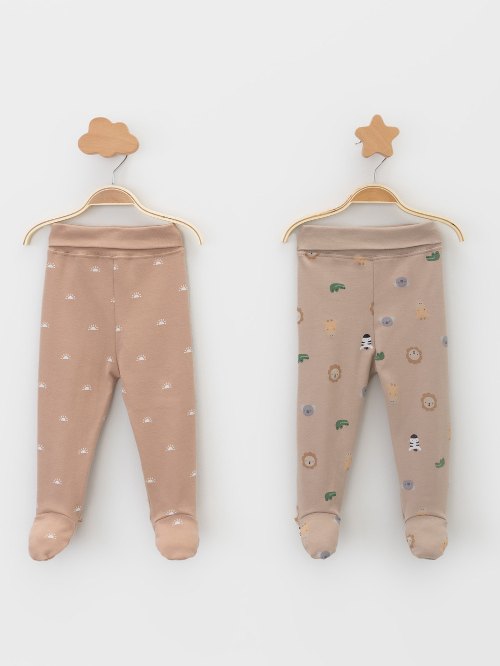 Ползунки для новорожденных, артикул: К 400220-2уп, цвет: бежевый