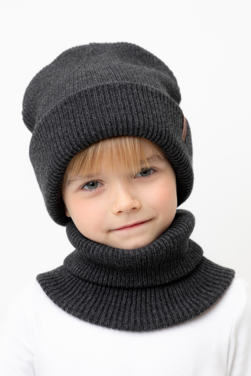 Комплект вязаный для мальчика, артикул: КВ 22016/ш, цвет: серый