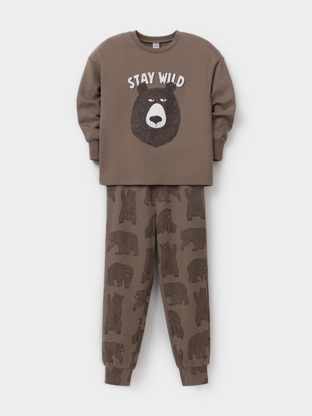 Пижама для мальчика, артикул: К 1567, цвет: коричневый
