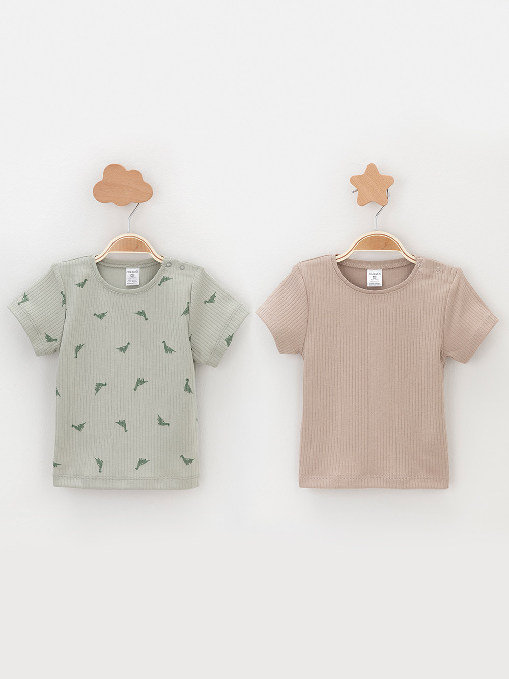 Футболка для новорожденных, артикул: К 302521-2уп, цвет: хаки