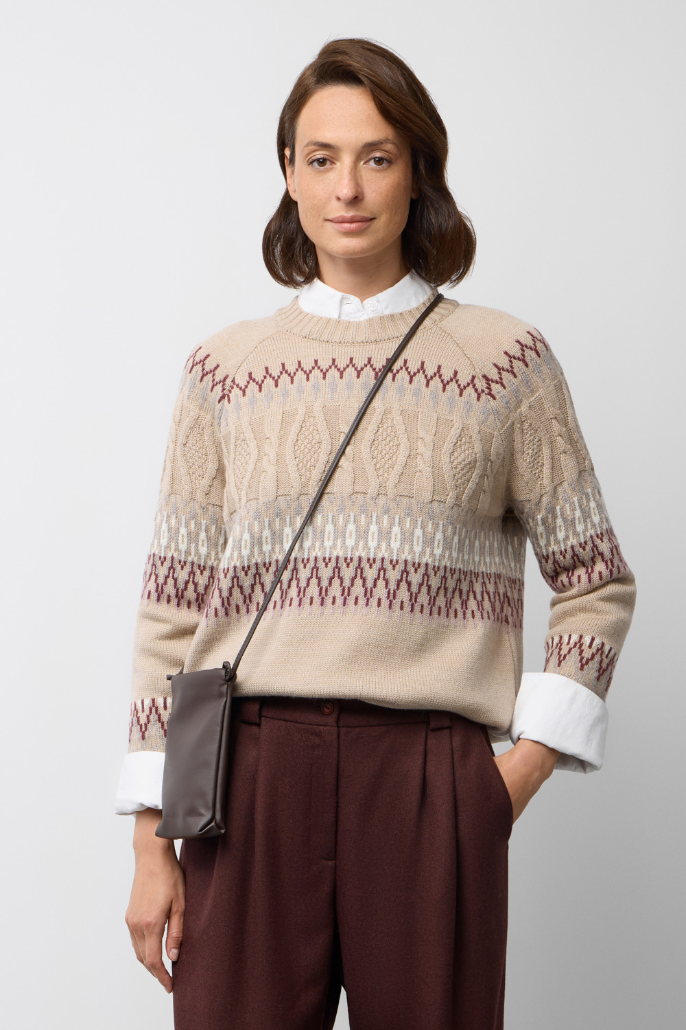 Джемперы женские для мам, артикул: ЕВ 30278/ш, цвет: бежевый