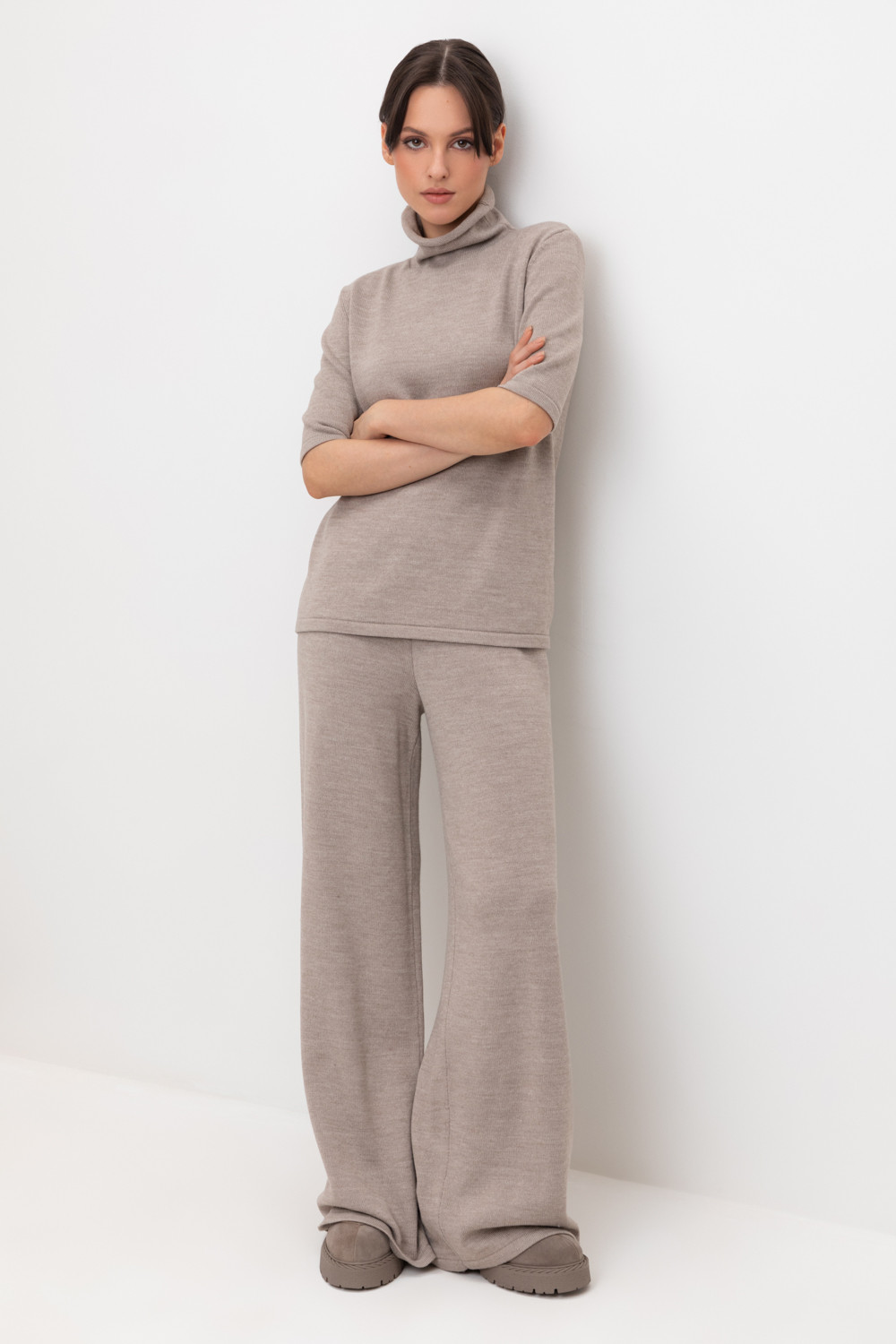 Брюки женские для мам, артикул: ЕВ 444/ш, цвет: бежевый