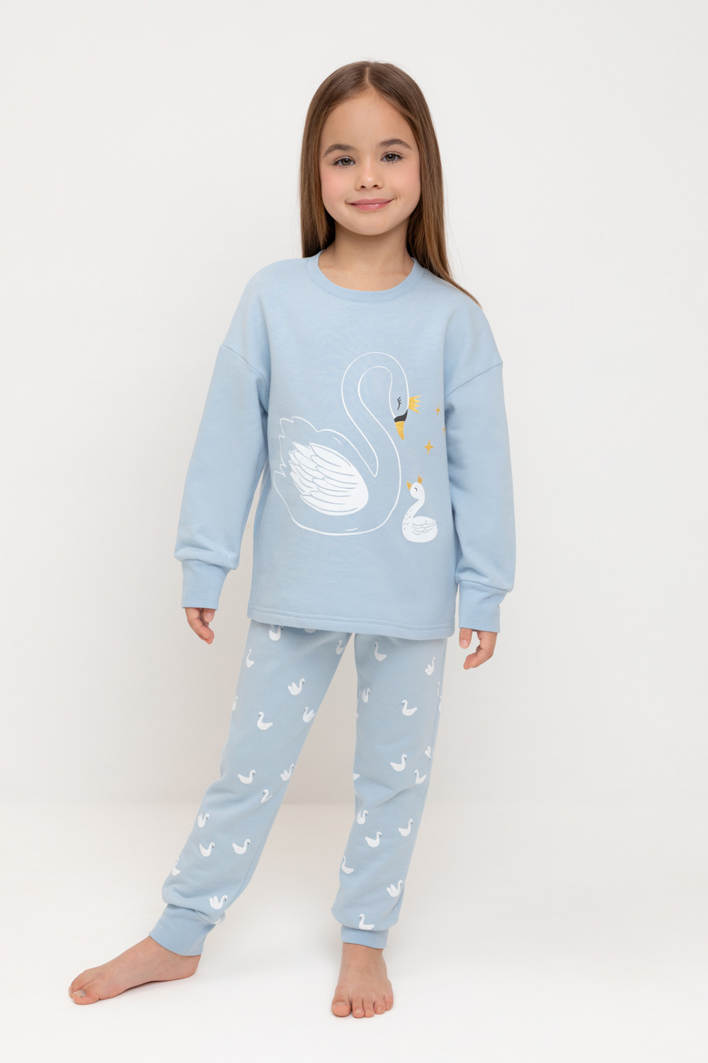 Пижама для девочки, артикул: К 1567, цвет: голубой