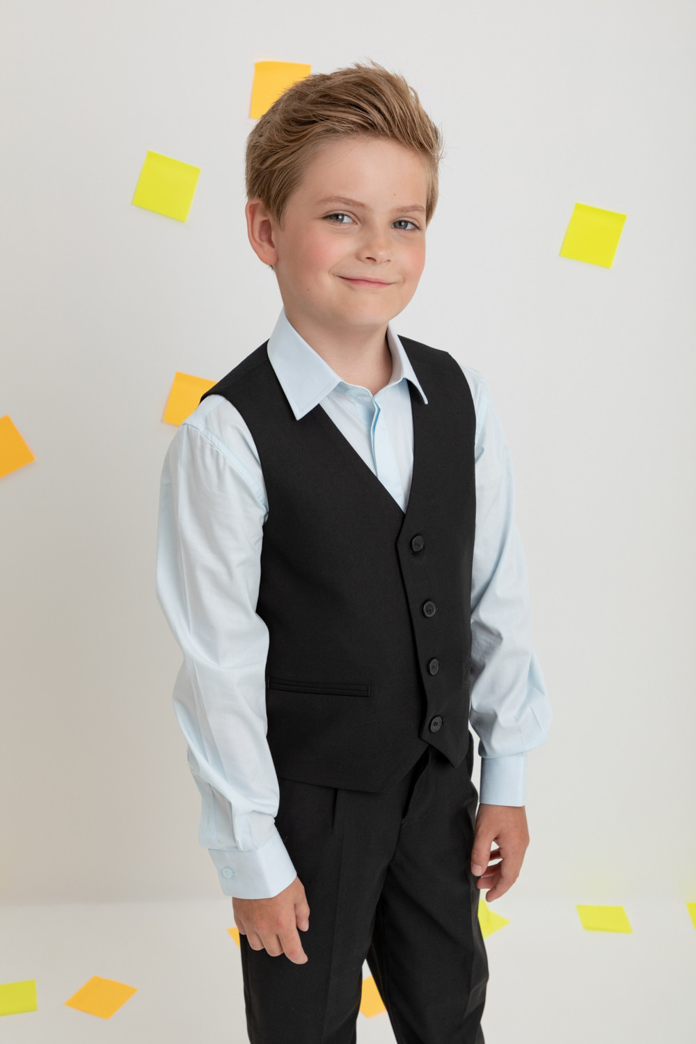 Жилет для мальчика, артикул: ТК 32001, цвет: черный