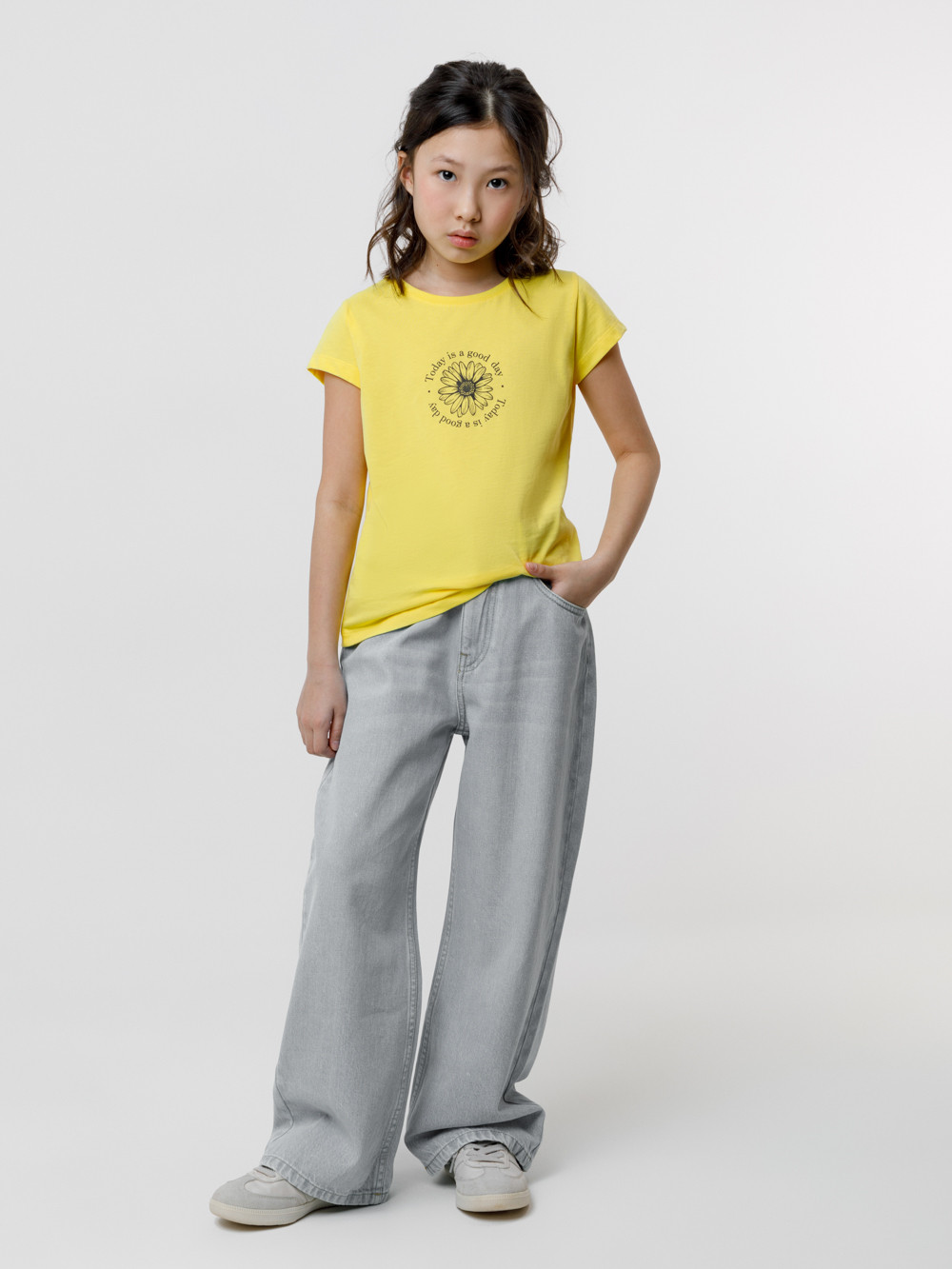 Футболка для девочки, артикул: КП 302763, цвет: ярко-желтый