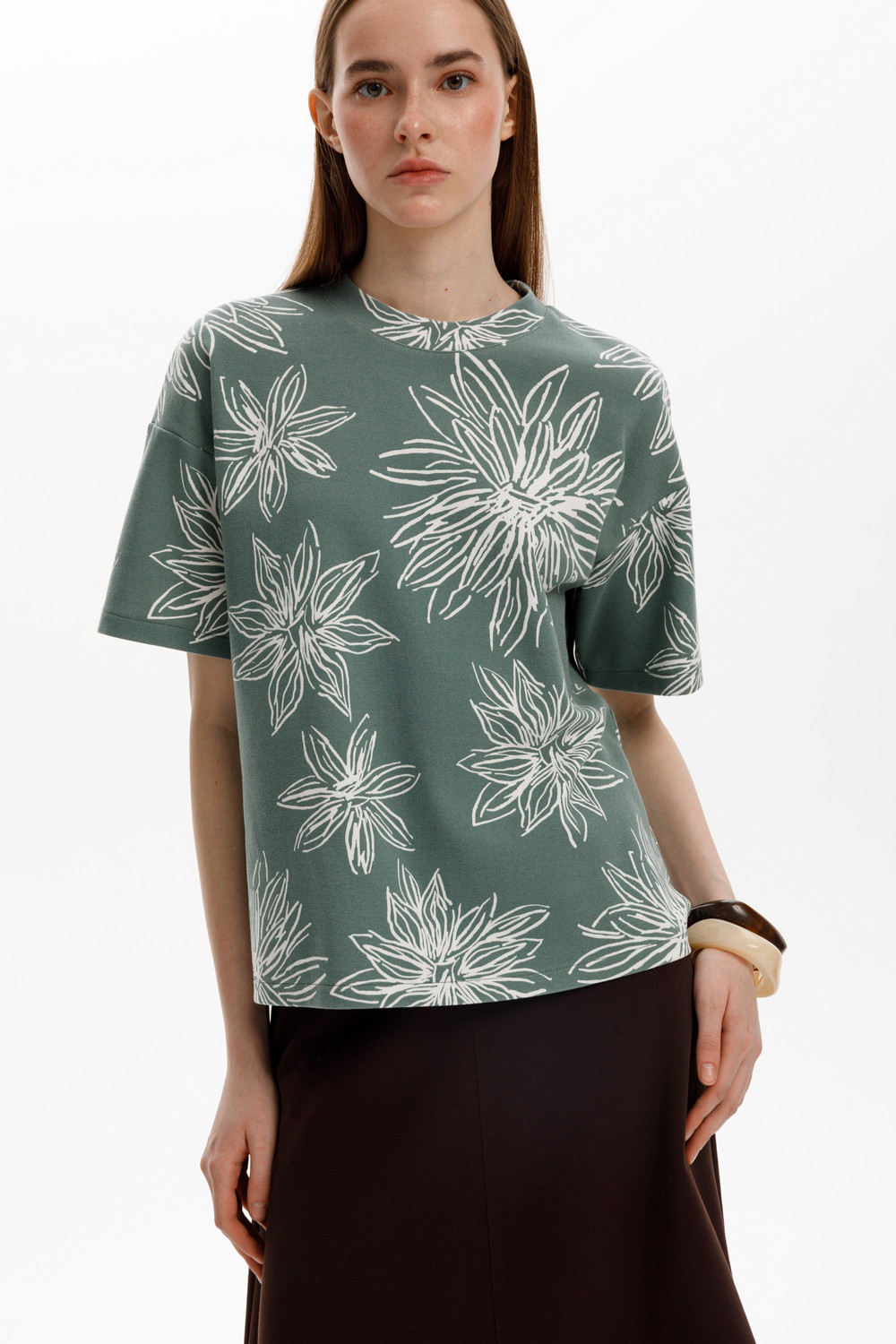 Футболки женские для мам, артикул: ЕВТ 3317, цвет: зеленый