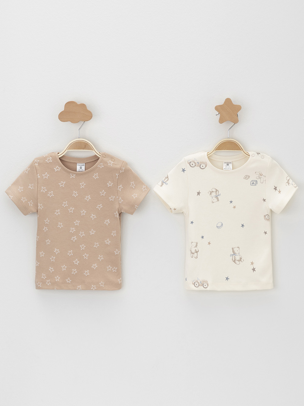 Футболка для новорожденных, артикул: К 301156-2уп, цвет: бежевый