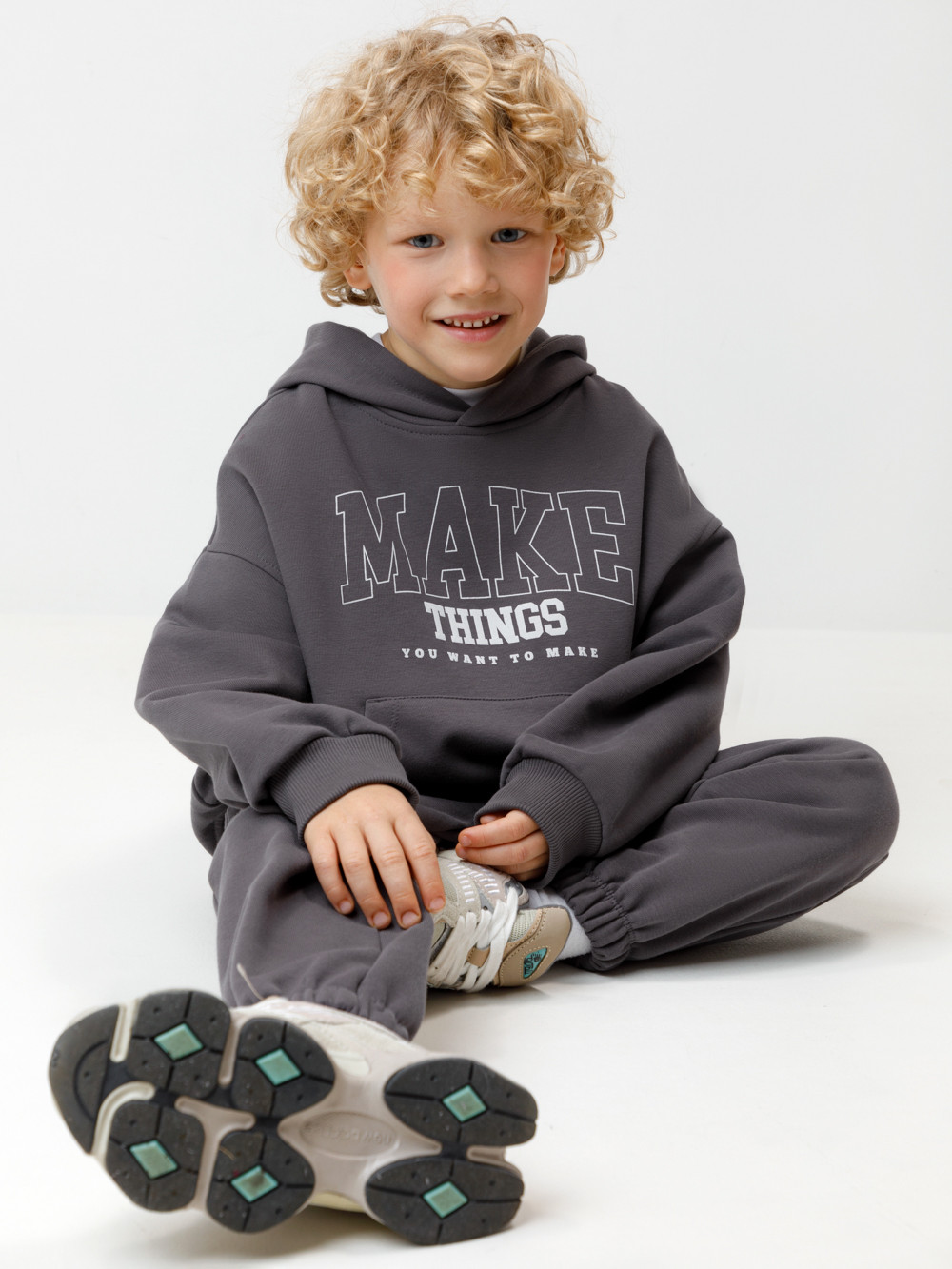 Худи для мальчика, артикул: МП 302920, цвет: темно-серый