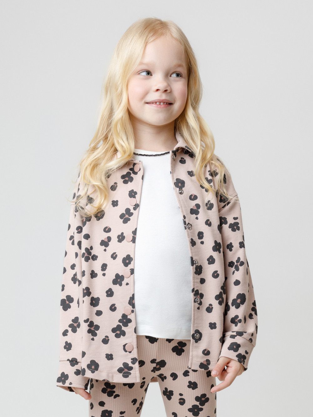 Рубашка для девочки, артикул: КР 302559, цвет: бежевый