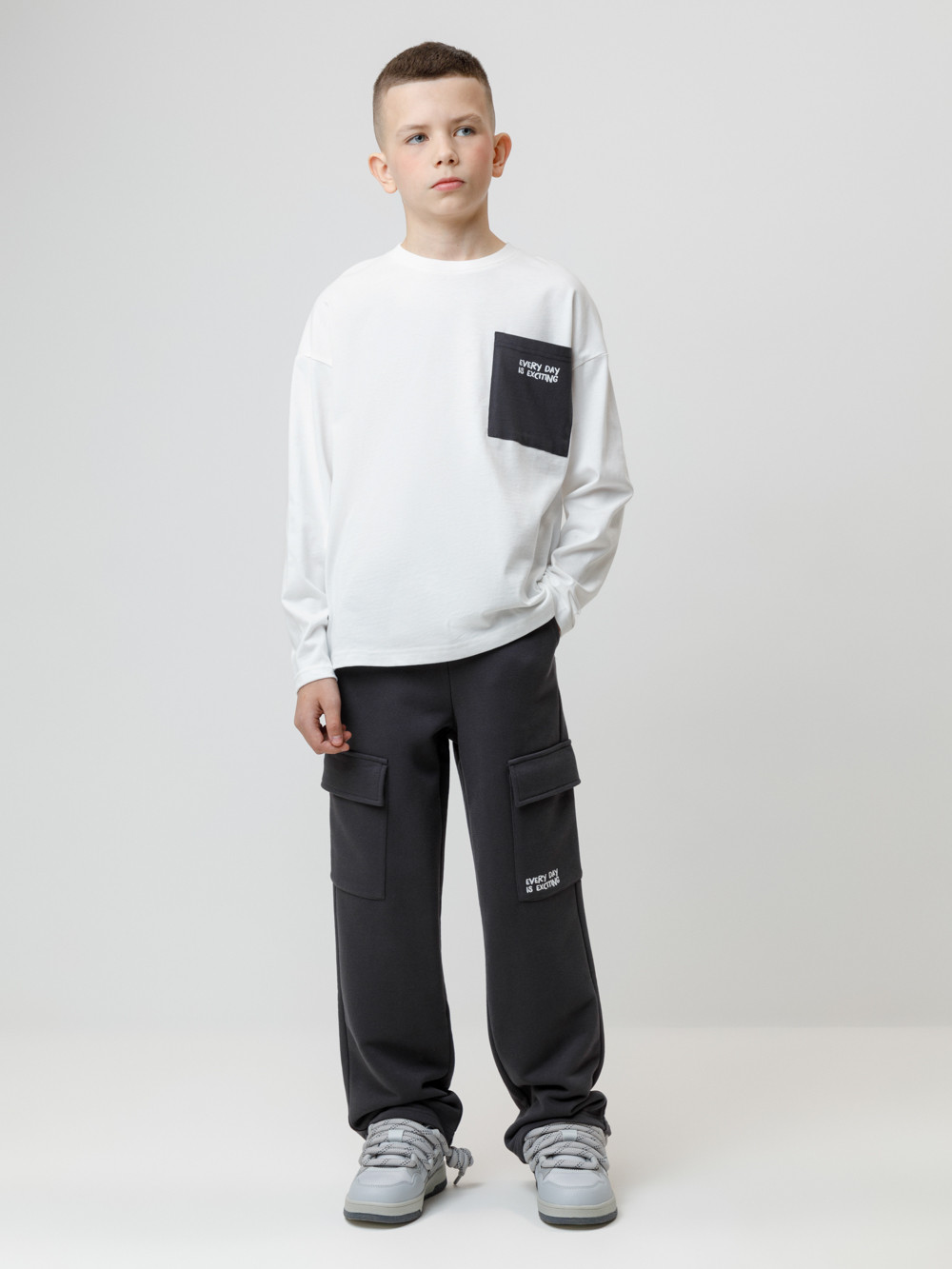 Брюки для мальчика, артикул: КР 400859, цвет: темно-серый