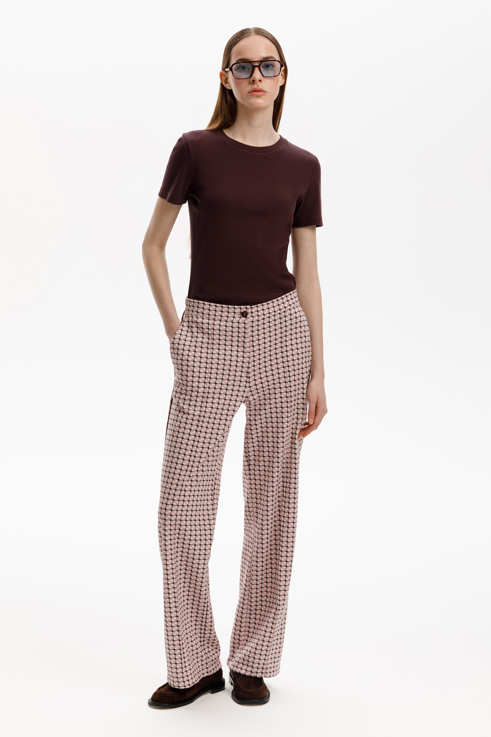 Брюки женские для мам, артикул: ЕВТ 4147, цвет: розовый